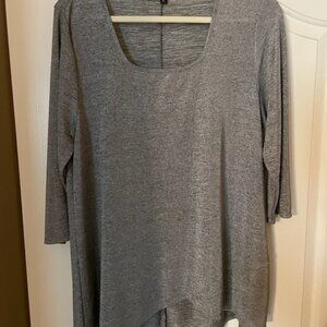 XL Sheer Grey Tunic Top